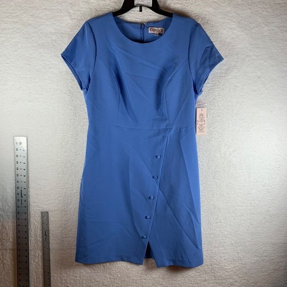 Nanette Lepore Womens Puffed Blue Fitted Dress Size 12 New with Defects 8281 - Picture 1 of 13